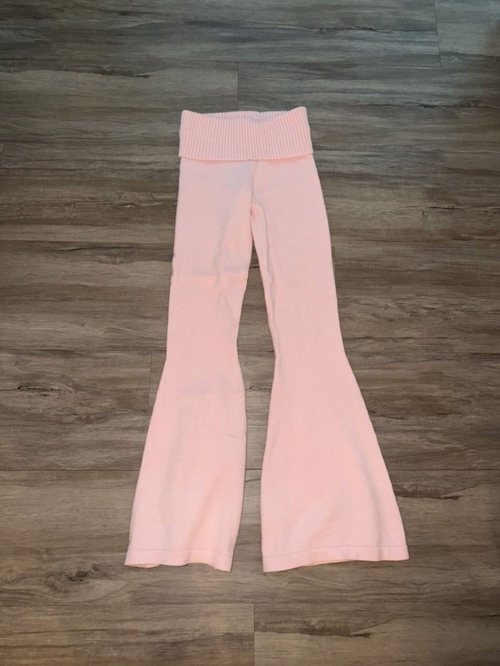 edited women's knit flare sweatpants. size XS. baby pink.